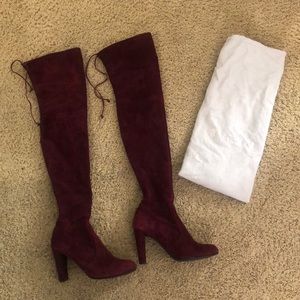 Stuart weitzman size 7 burgundy thigh high boots
